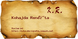 Kohajda Renáta névjegykártya